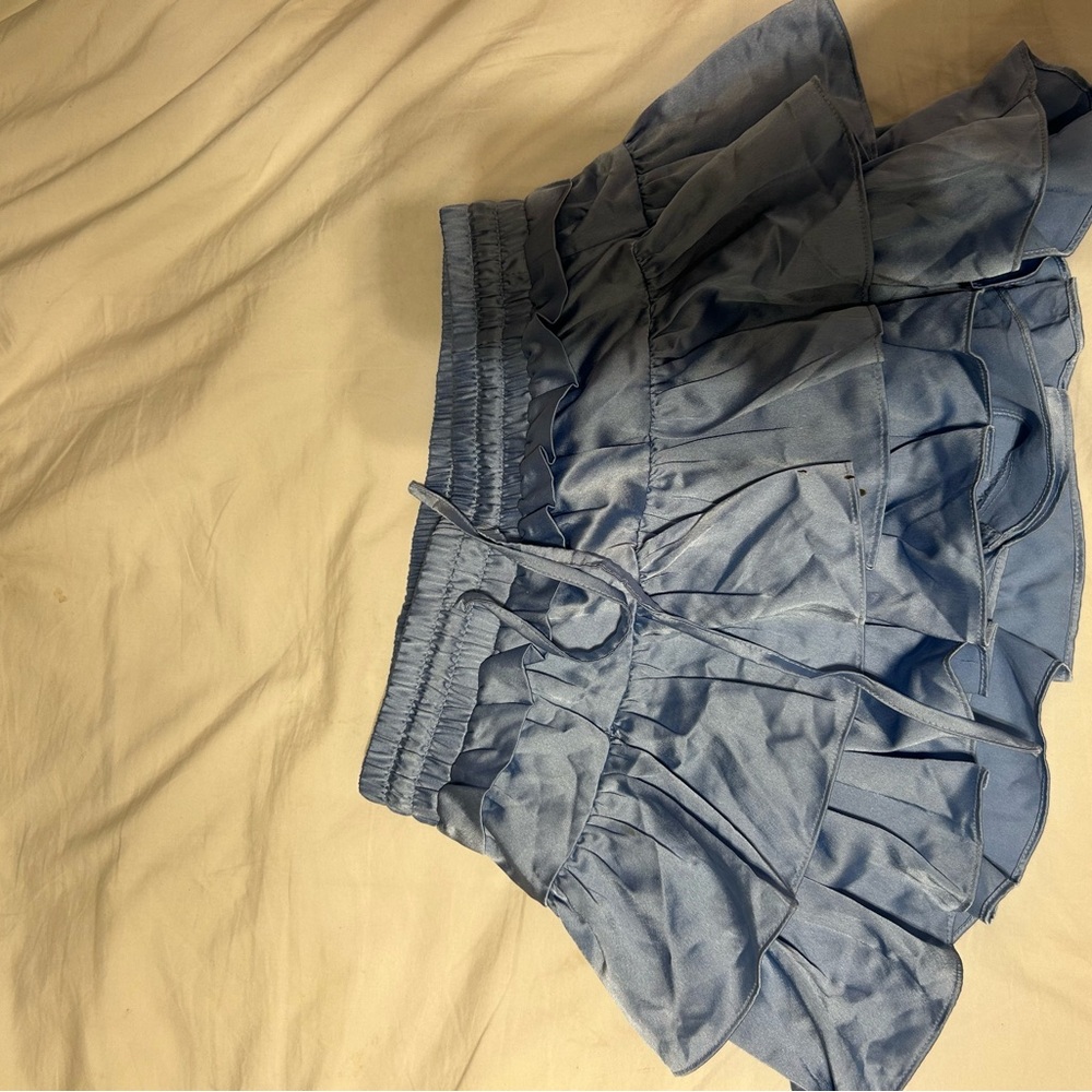 Elegant Blue Mini Skirt